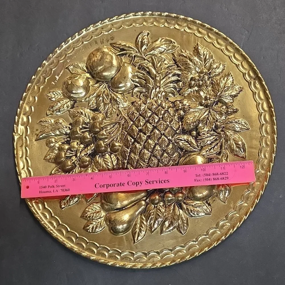 Vintage Peerage‎ Brassware Brass Pineapple Wall Decor England, Burwood Shelf